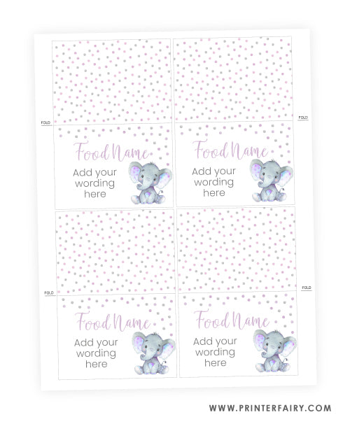 Elephant Baby Shower Food Tents