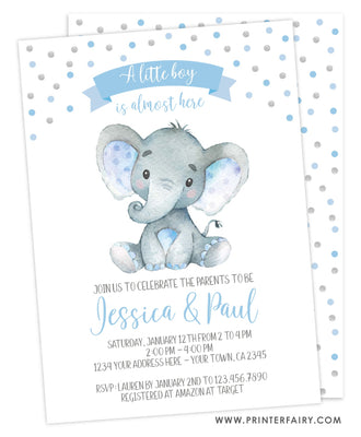 Elephant Baby Shower Invitation