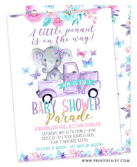 Elephant Baby Shower Parade Invitation