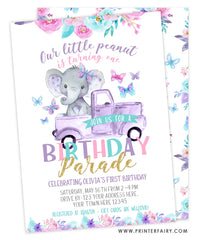 Elephant Birthday Parade Invitation