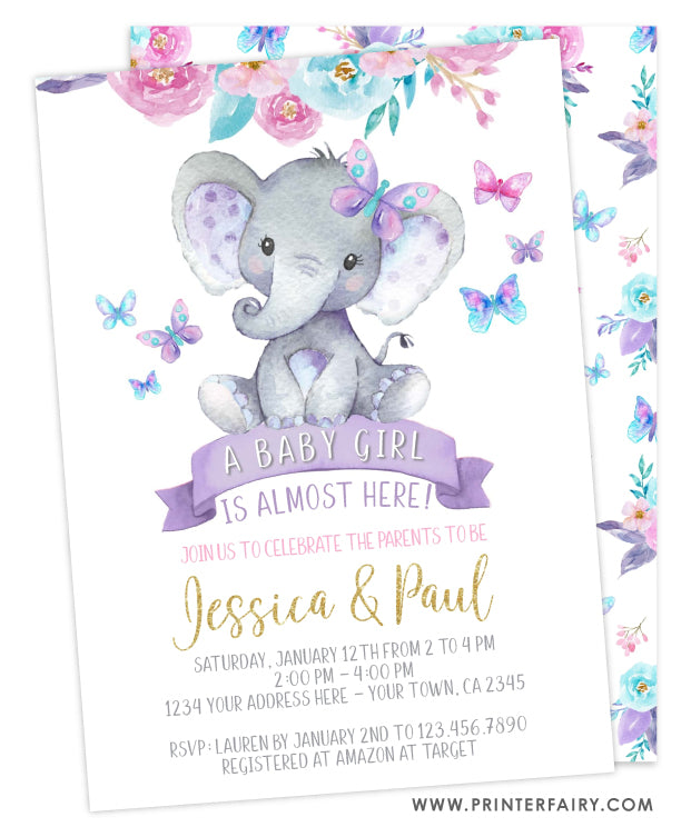 Elephant Baby Shower Invitation