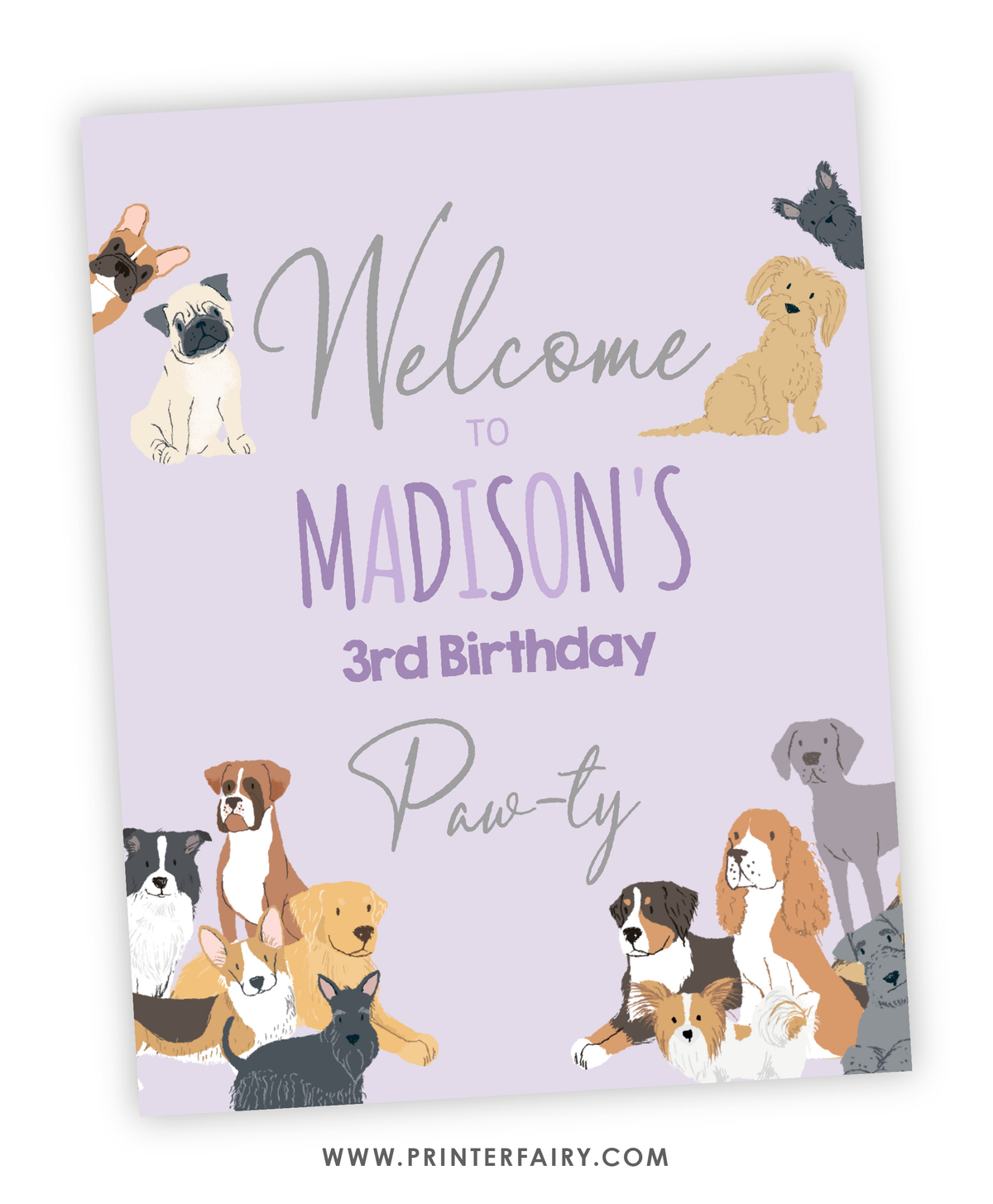 Puppy Adoption Birthday Welcome Sign