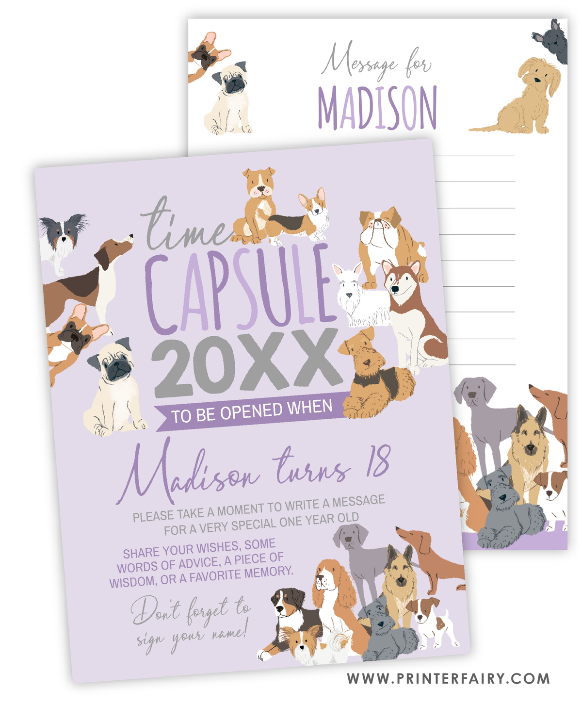 Puppy Adoption Birthday Time Capsule