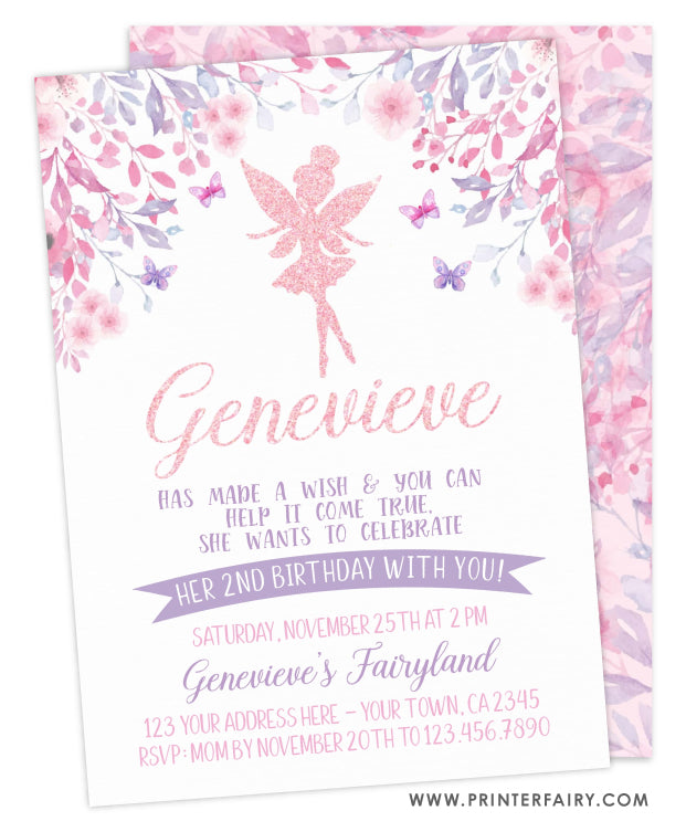 Fairies Birthday Party Invitation