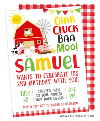 Farm Birthday Party Invitation