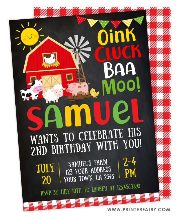 Farm Birthday Party Invitation