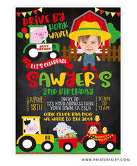 Farm Drive-Thru Birthday Parade Invitation with Photo