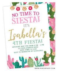 Fiesta Cactus Birthday Invitation