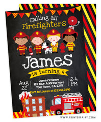 Firefighters Birthday Invitation