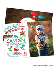 Fishing Birthday Invitation with Photo