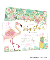 Flamingle Baby Shower Invitation