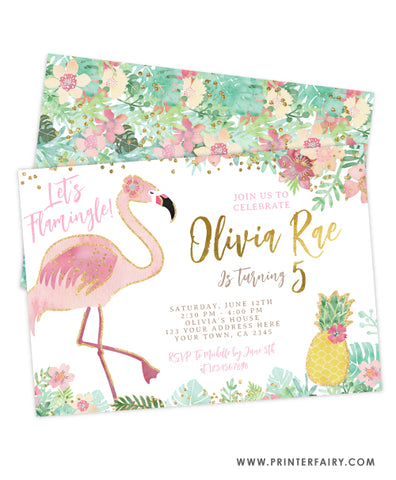 Flamingle Birthday Invitation