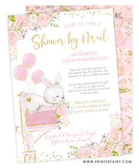 Floral Bunny Shower by Mail (Pink & Gold)