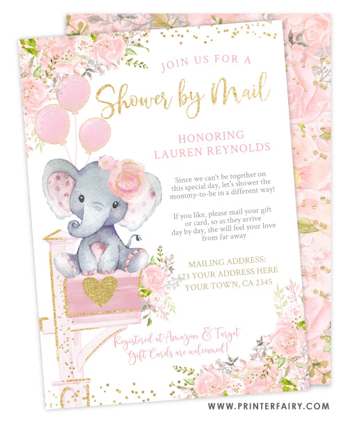Floral Elephant Shower by Mail