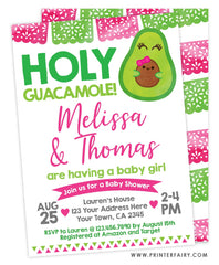 Guacamole Baby Shower Invitation