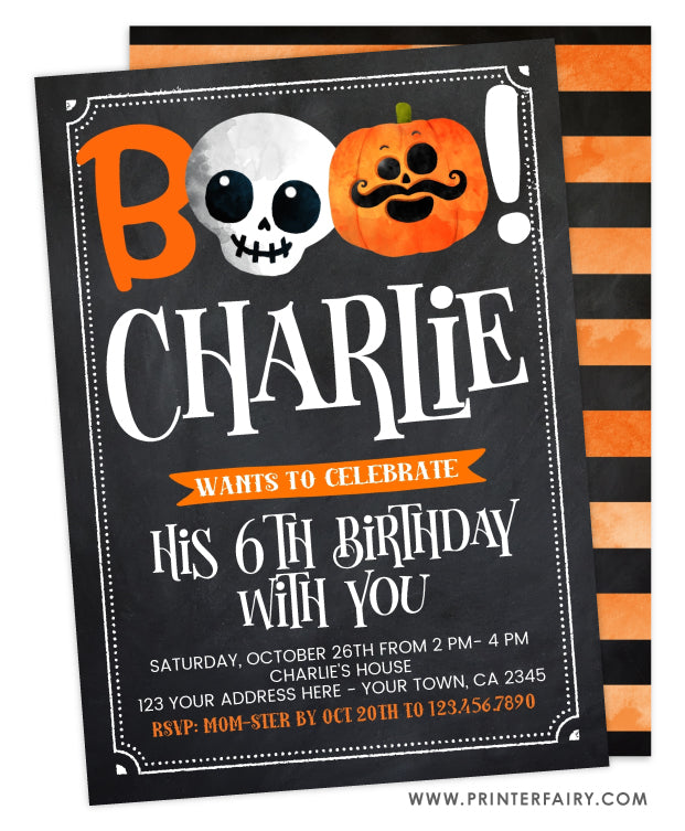 Halloween BOO Birthday Invitation