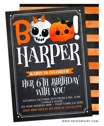 Halloween BOO Birthday Invitation