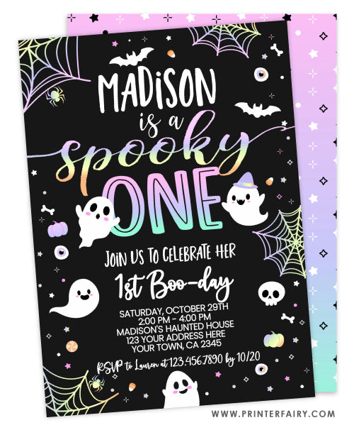 Spooky One Halloween Birthday Invitation