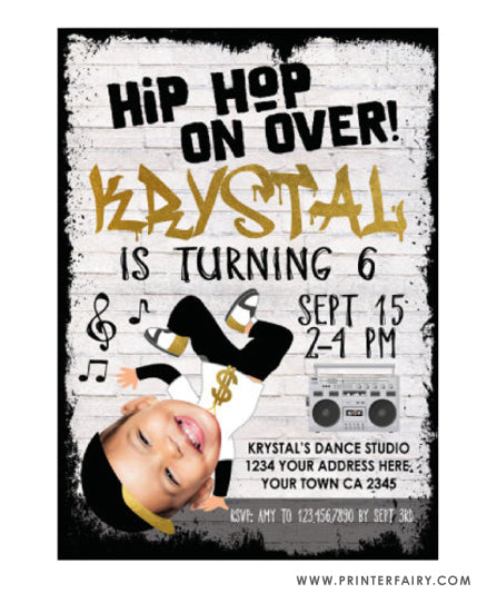 Hip Hop Invitation with Photo