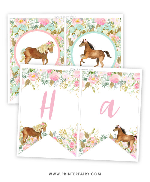 Horse Birthday Banner