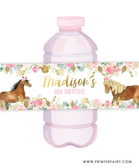 Horse Water Bottle Label