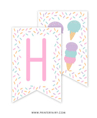 Ice Cream Birthday Banner