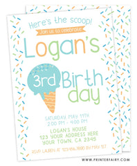 Ice Cream Birthday Party Invitation