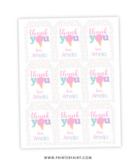 Ice Cream Party Favor Tag