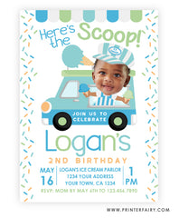 Ice Cream Truck Invitation with Photo