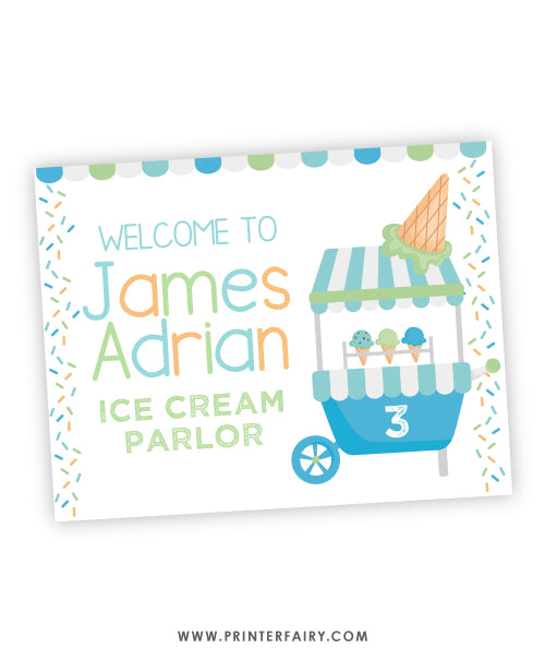 Ice Cream Welcome Sign