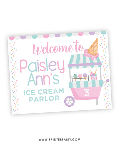 Ice Cream Welcome Sign