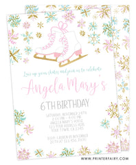 Ice Skating Birthday Party Invitation