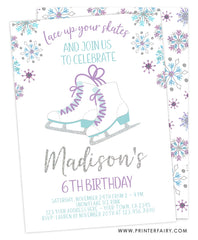 Ice Skating Birthday Party Invitation