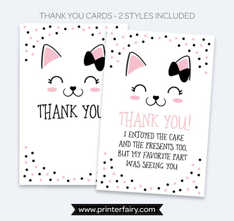 Kitty Cat Thank You Cards