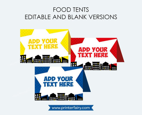 Superhero Food Tents