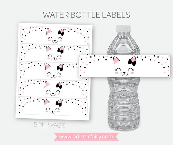 Kitty Cat Water Bottle Labels