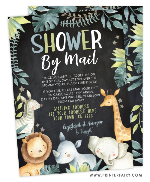 Jungle Shower by Mail Invitation