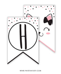 Kitty Cat Birthday Banner