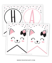 Kitty Cat Birthday Banner