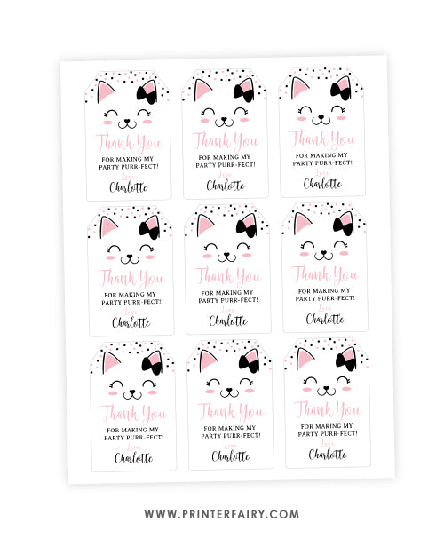 Kitty Cat Favor Tag