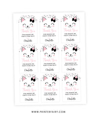 Kitty Cat Favor Tag