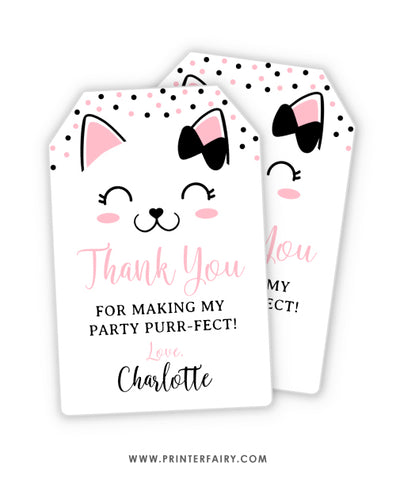 Kitty Cat Favor Tag
