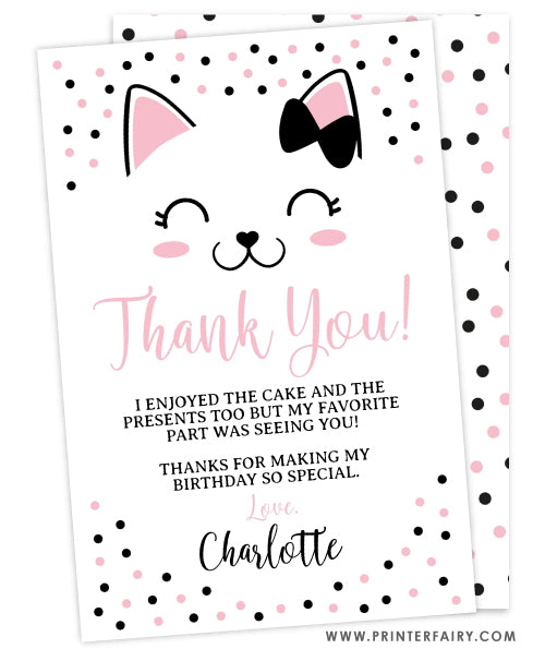 Kitty Cat Thank You Card