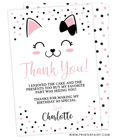 Kitty Cat Thank You Card