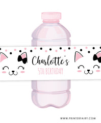 Kitty Cat Water Bottle Labels