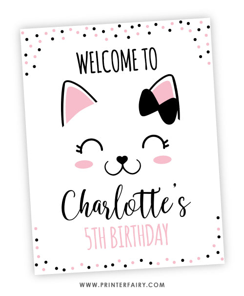 Kitty Cat Welcome Sign