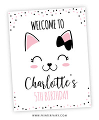 Kitty Cat Welcome Sign