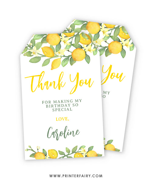 Lemonade Sunshine Favor Tag