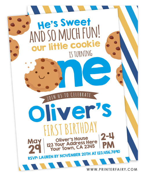 Little Cookie First Birthday Invitation