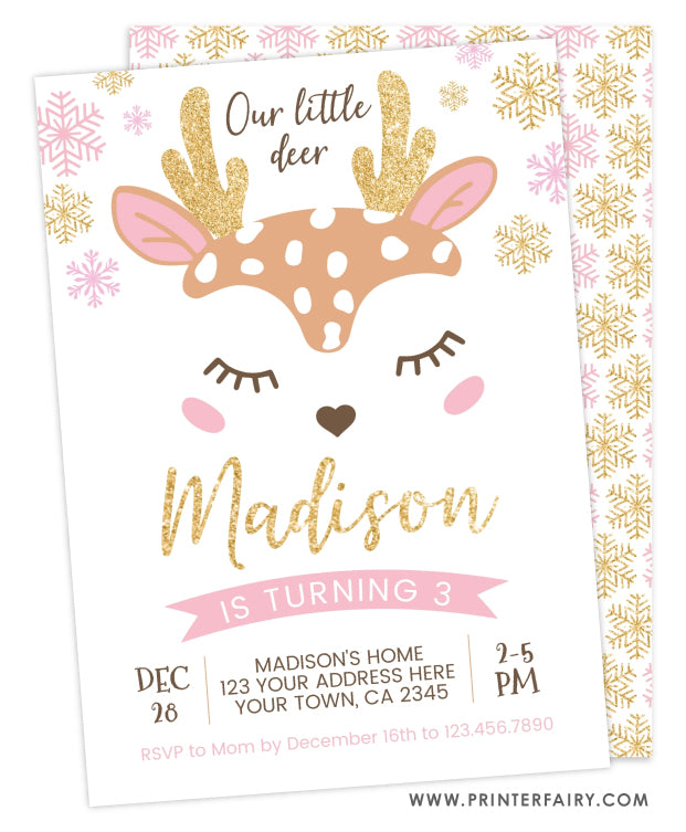 Little Deer Birthday Invitation